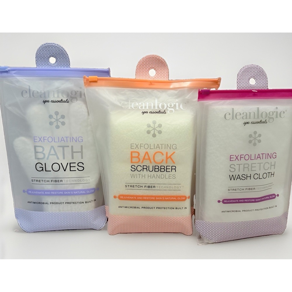 Body Scrubbers 3PC LOT Loofah Organic Exfoliating Spa Guest Room Back Scrub Tub